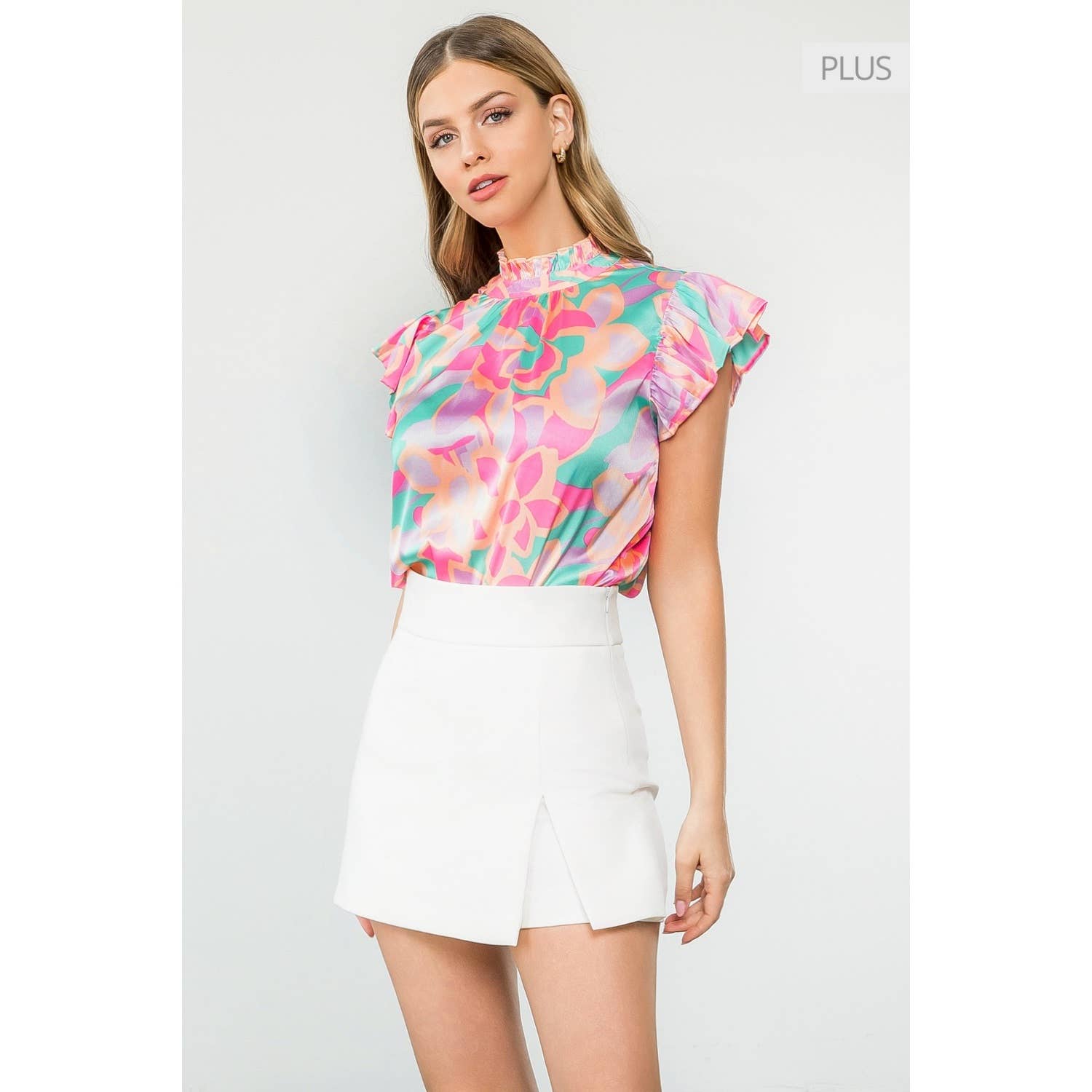 /Size Xl/ Abstract Print Ruffle Sleeve Top Unisex T-shirt, Sweatshirt, Hoodie, Long Sleeve Tee