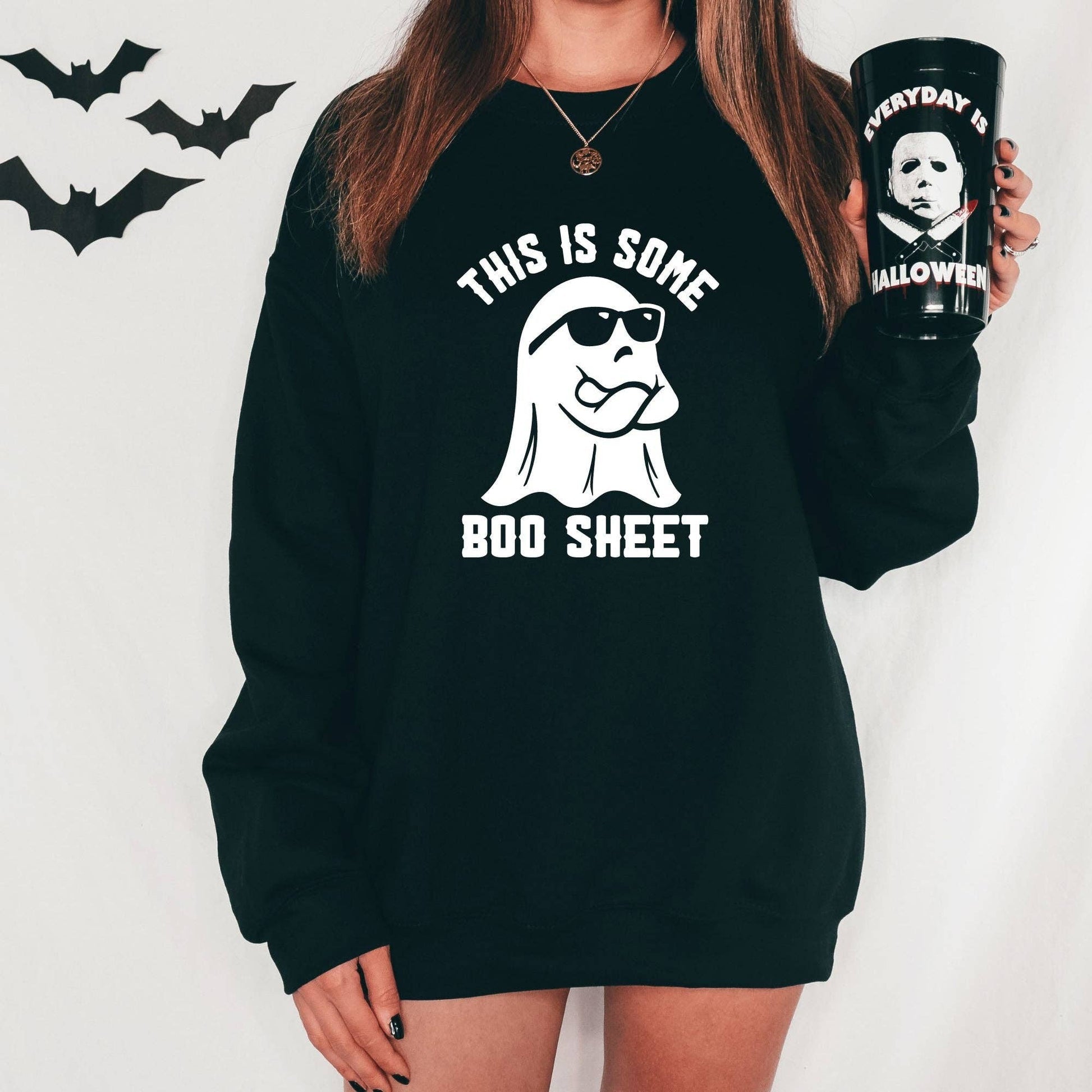 Funny Ghost Hoodie Spooky Halloween Sweatshirt *Unisex Fit*
