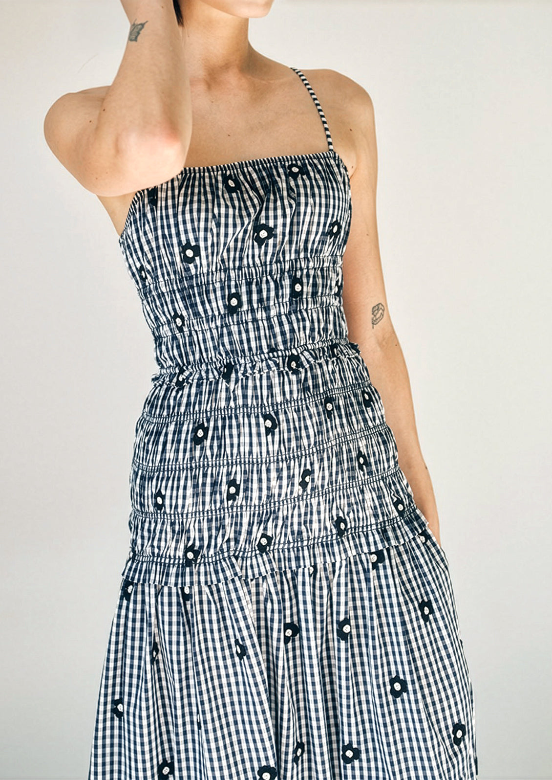 Zisa Backless Gingham Dress