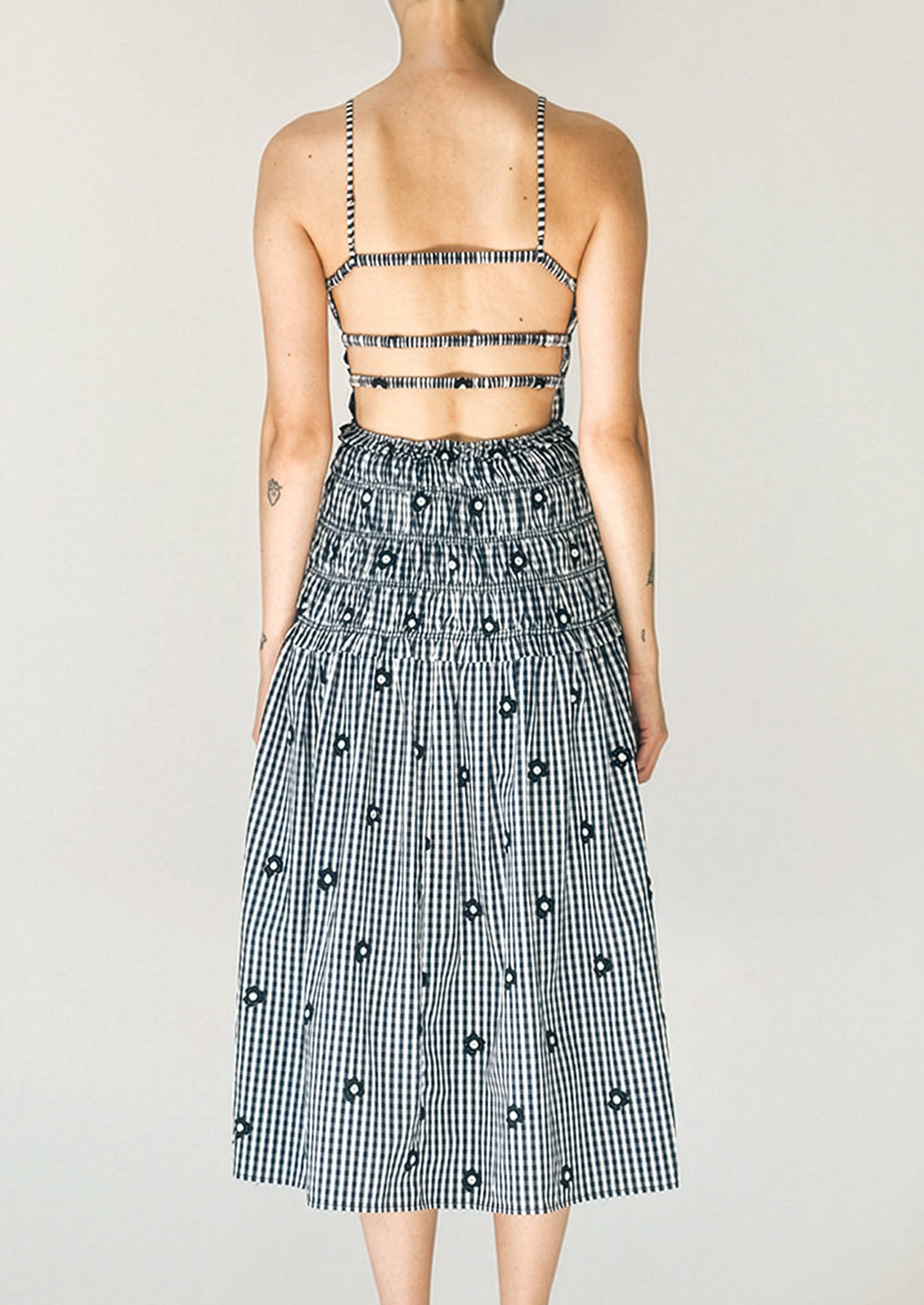 Zisa Backless Gingham Dress