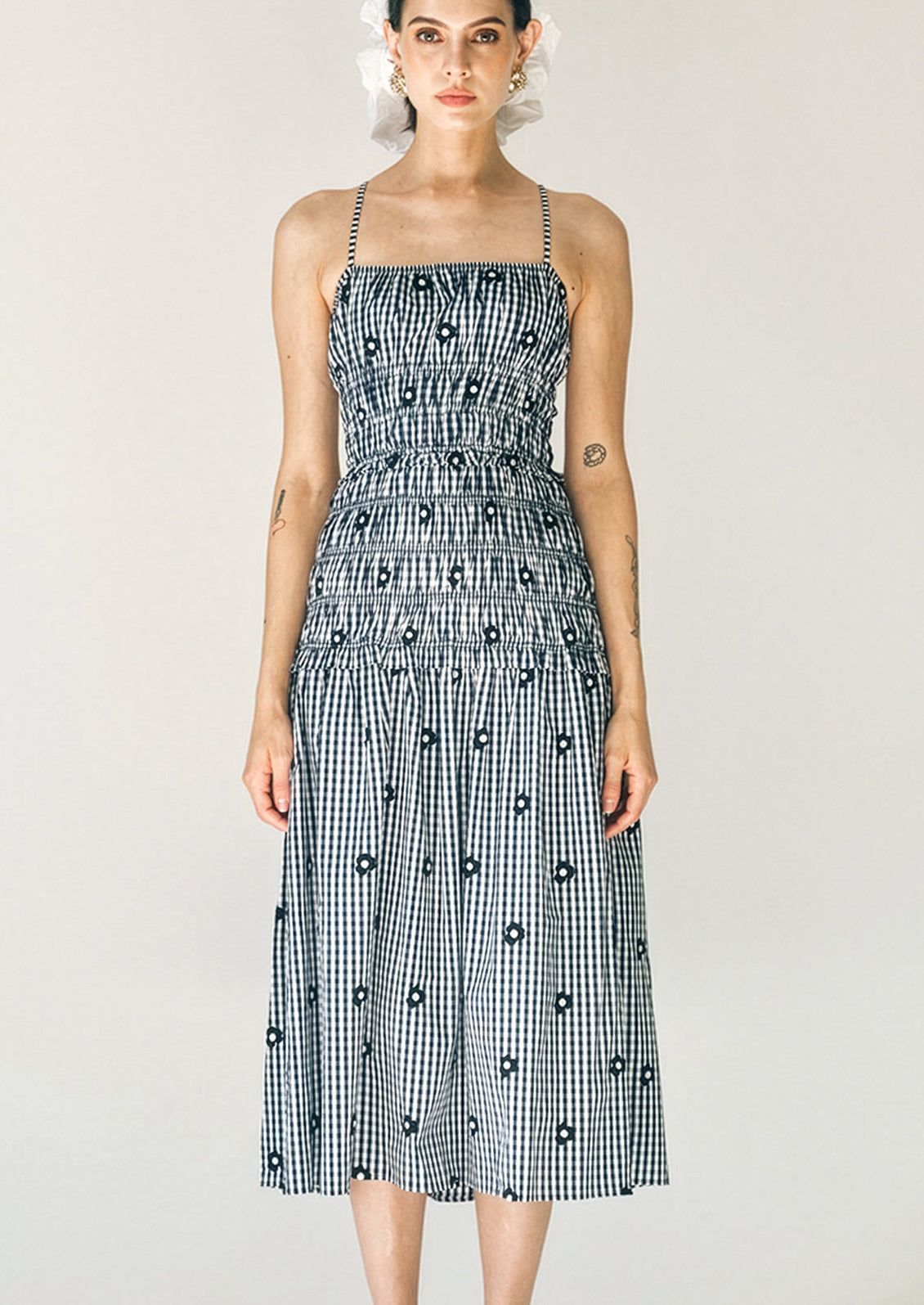 Zisa Backless Gingham Dress