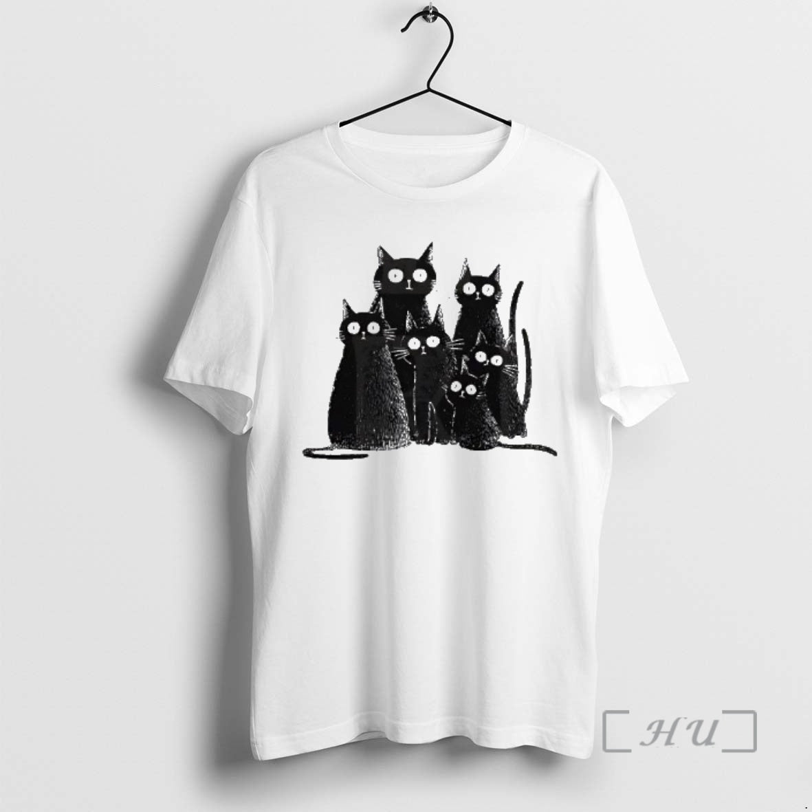 Officials Six Black Cats With Big Eyes Artistic Drawing Unisex T-shirt, Sweatshirt, Hoodie, Long Sleeve Tee