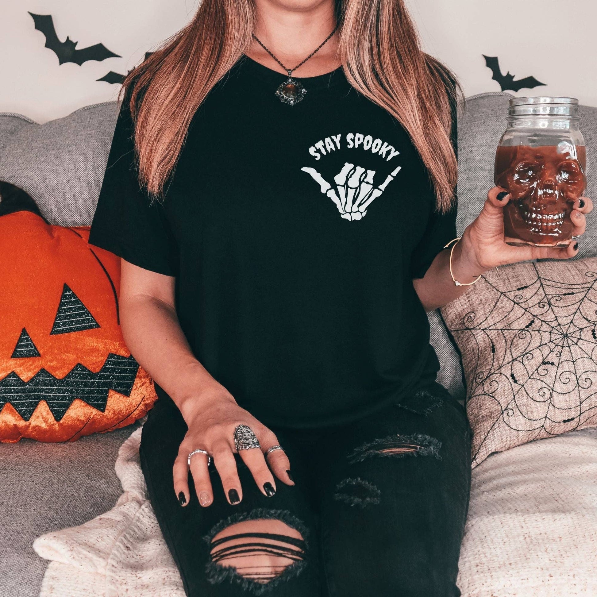 Stay Spooky - Funny Skeleton Tshirt For Halloween *Unisex Fit*197