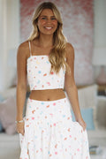 Nalu Dreams Crop Top - Off White, Blue, Red and Yellow