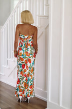 In the Grove Maxi Dress - White, Orange and Green