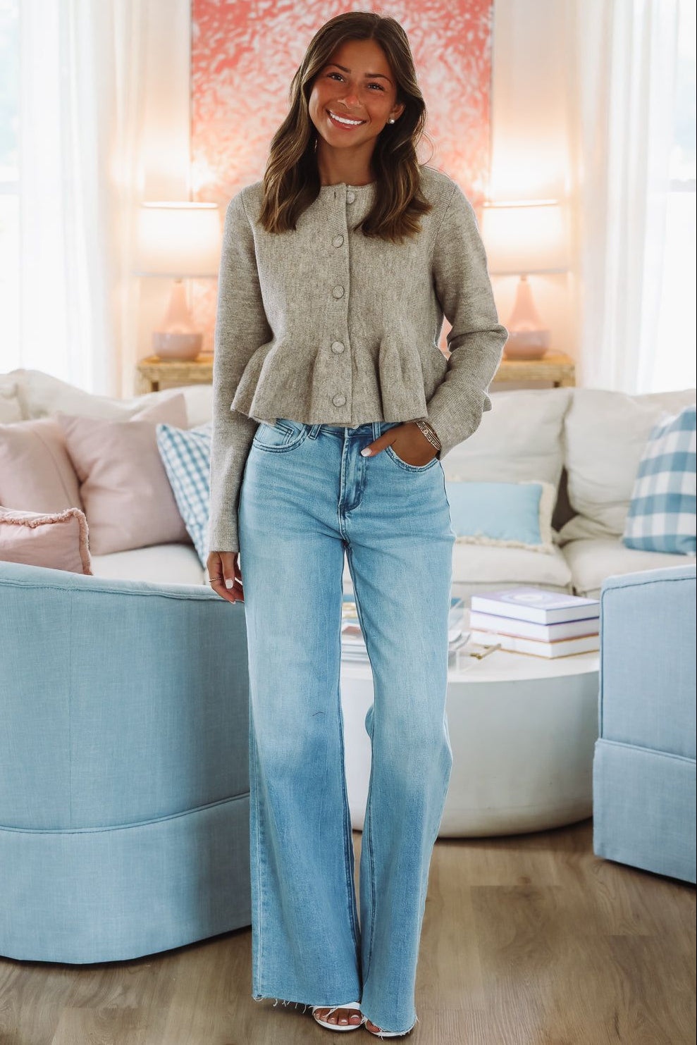 Meet You at the Cafe Cardigan - Light Mocha