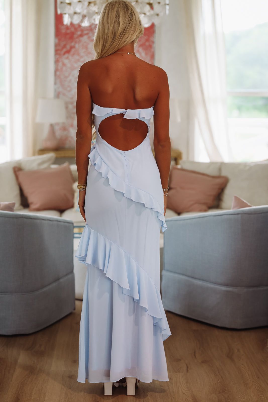 Kiss You Back Maxi Dress - Blue