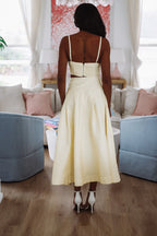 The Keeper Crop Top and Midi Skirt Set - Yellow