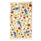 Bird and Floral pattern Wool Area Rug from India 3x5 'Nature's Magnificence'