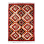 Hand Crafted Wool Area Rug with Cotton Warp 'Learn by Heart'