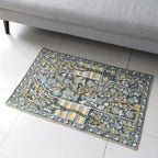 Chain-Stitched Wool and Cotton Tree Motif Rug 'Winged Paradise'