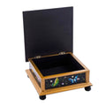 Black Reverse-Painted Glass Decorative Box with Butterflies 'Midnight Garden'