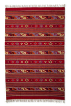 Zapotec wool rug 6.5x10 'Scarlet Paths'