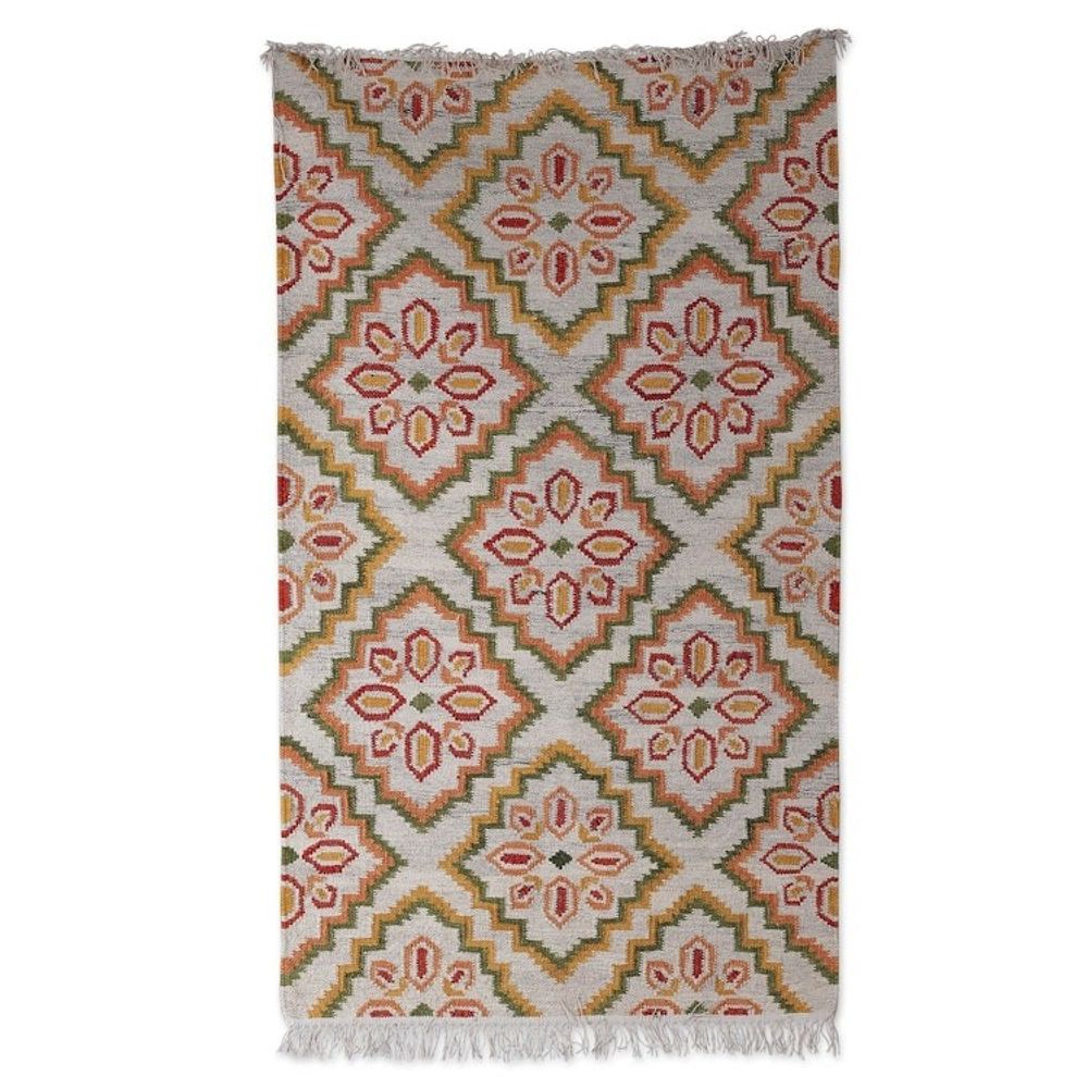 Traditional Floral Handloomed Wool Area Rug from India 3x5 'Floral Boom'