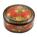 Floral Papier Mache and Wood Oval Decorative Box 'Summer Bouquet'