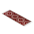 Diamond Pattern Hand Woven Zapotec Rug 2.5x5 from Mexico 'Valley Fire'