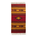 Hand-woven 2x5 Red And Yellow Alpaca Wool Rug From Peru 'Empire'