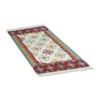 Handwoven Geometric Wool Area Rug 4x6 from India 'Morning Dream'
