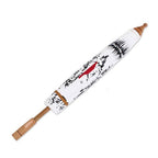 Traditional Crane-Themed Cotton and Bamboo Parasol in White 'Immortal Cranes'