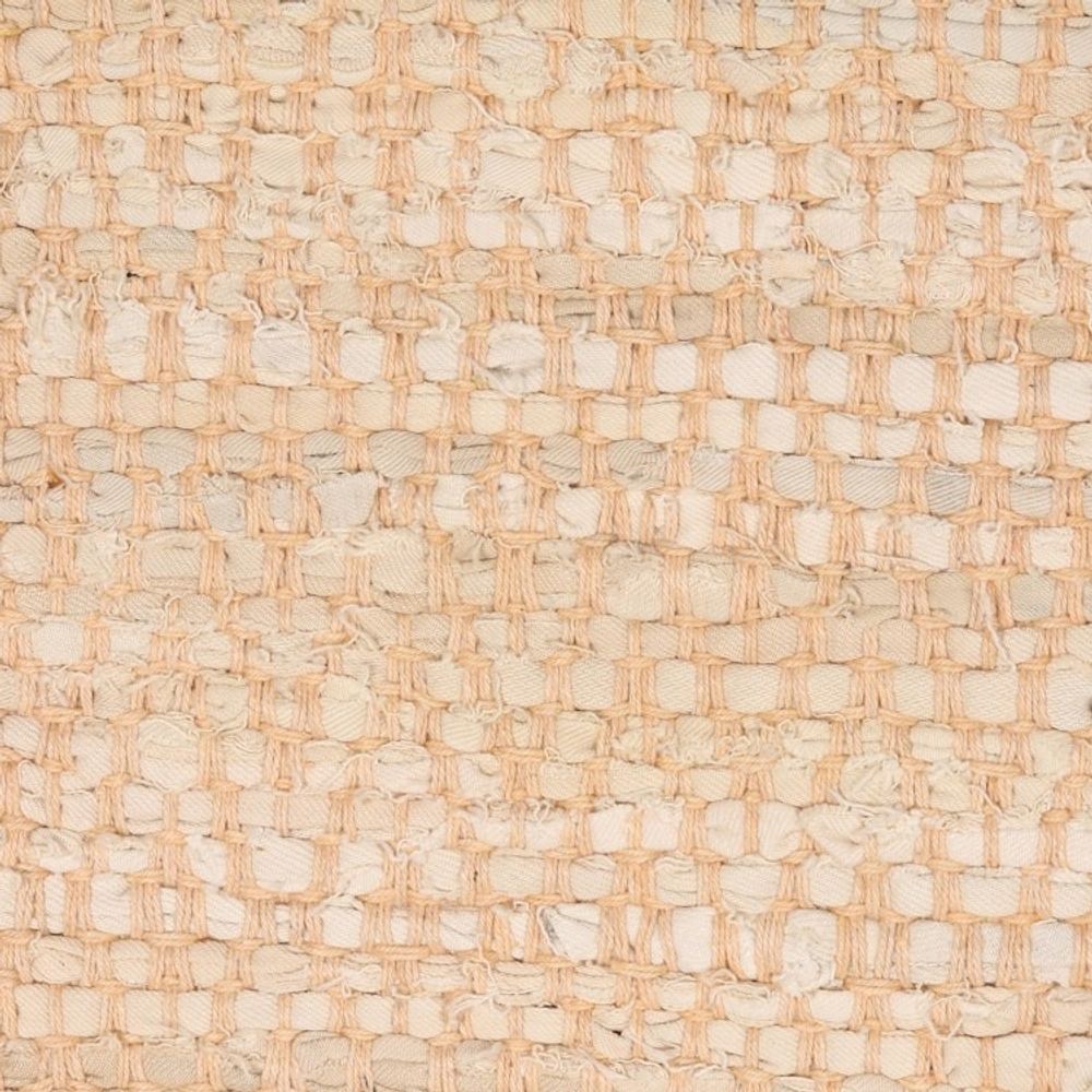 Buff and Ivory Recycled Cotton Area Rug from India 3x4.5 'Diamond Subtlety'