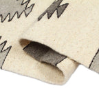 Minimalist Zapotec Grey and Beige 100 Wool Runner 1x6 'Grey Trends'