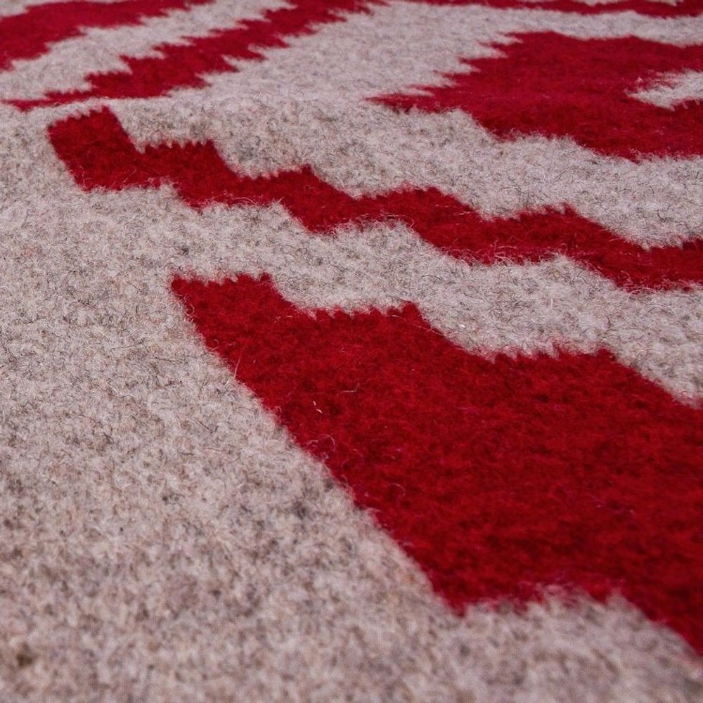 Diamond Pattern Hand Woven Zapotec Rug 2.5x5 from Mexico 'Valley Fire'