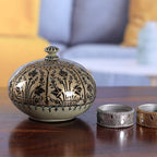 Nature-Themed Papier Mache and Wood Decorative Box Large 'Kashmir Marvel'