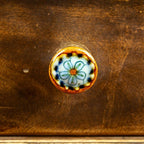 Set of 4 Handcrafted Ceramic Flower Knobs from Mexico 'Handy Garden'