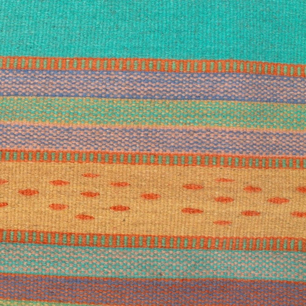 Handwoven Zapotec Wool Accent Rug 2 x 3.5 Ft from Mexico 'Sunny Hills of Mitla'