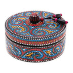 Hand-Painted Mango Wood Decorative Box in Blue 'Blue Specks'
