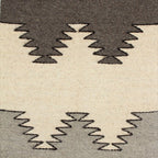 Minimalist Zapotec Grey and Beige 100 Wool Runner 1x6 'Grey Trends'