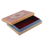 Spring-Inspired Weeping Willow Wood Box in Crimson Hues 'Crimson Petals'