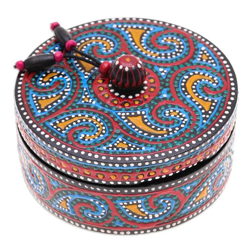 Hand-Painted Mango Wood Decorative Box in Blue 'Blue Specks'