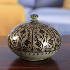 Nature-Themed Papier Mache and Wood Decorative Box Large 'Kashmir Marvel'
