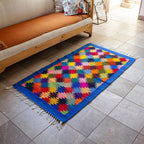 Hand Woven Colorful Wool Area Rug from Oaxaca 'Endless Stars'