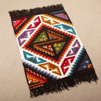 Wool and Cotton Blend Area Rug Hand-Woven in Peru 3x4 'Crab and Fish'
