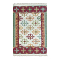 Handwoven Geometric Wool Area Rug 4x6 from India 'Morning Dream'