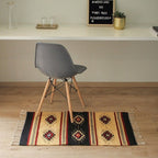 Unique Geometric Wool Rug 2x3.5 'Sixth Sun'