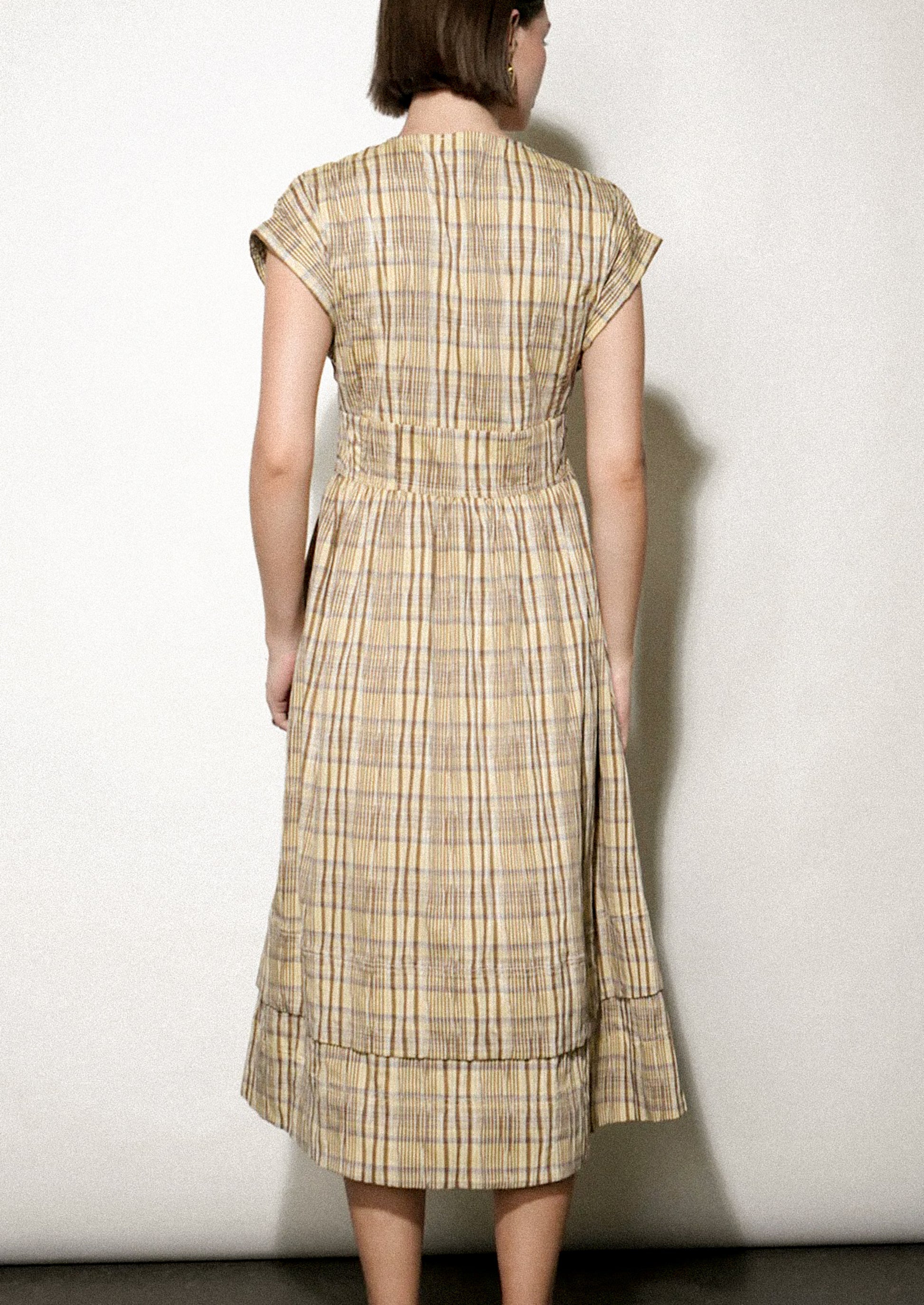Ava Plaid Belted Midi Dress