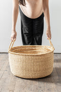 Natural Woven Grass Floor Baskets
