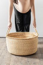 Natural Woven Grass Floor Baskets