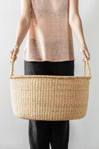 Natural Woven Grass Floor Baskets