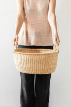 Natural Woven Grass Floor Baskets