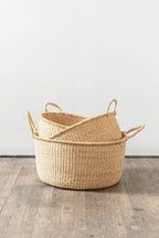 Natural Woven Grass Floor Baskets
