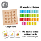 Rainbow Risers Wooden Stacking Game